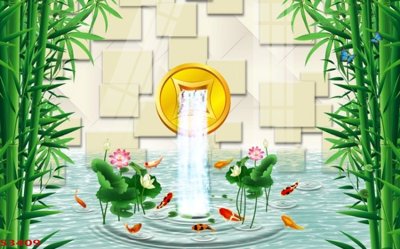 Tải file Tranh hoa sen cá cửu ngư quần hội S3409 (gốc) in nhanh