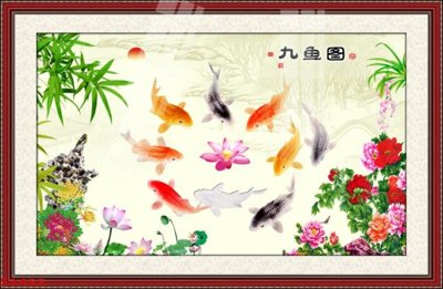 Mua file gốc Tranh hoa sen cá cửu ngư quần hội S3455 (chất lượng) tại Filetranh.com