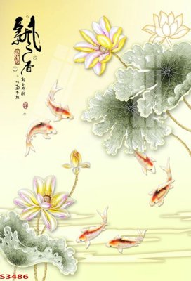 File tranh Tranh hoa sen cá cửu ngư quần hội S3486 (gốc) chủ đề thành phố