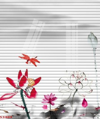 Tải file Tranh hoa sen cá cửu ngư quần hội S3489 (PSD) cho in ấn quảng cáo