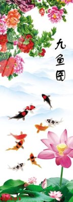 Tệp tin gốc Tranh hoa sen cá cửu ngư quần hội S3491 (dùng cho in) Tranh hoa sen cá cửu ngư quần hội S3491