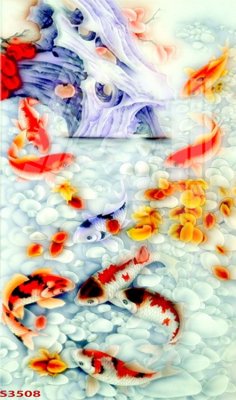 Cung cấp file tranh gốc Tranh hoa sen cá cửu ngư quần hội S3508 độc quyền