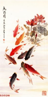 Tải file Tranh hoa sen cá cửu ngư quần hội S3526 (gốc) làm file in ấn