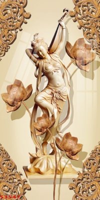 File gốc Tranh hoa sen cá cửu ngư quần hội S3547 (ảnh chi tiết) để in ấn