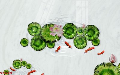 File gốc Tranh hoa sen cá cửu ngư quần hội S3629 (cho in ấn) từ kho Filetranh