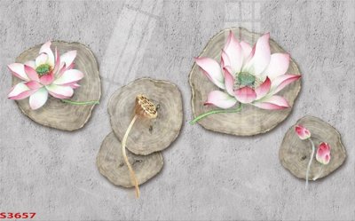 File gốc in ấn Tranh hoa sen cá cửu ngư quần hội S3657 chuẩn màu CMYK