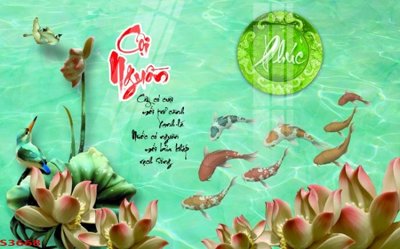 File tranh Tranh hoa sen cá cửu ngư quần hội S3668 (gốc) chủ đề trừu tượng