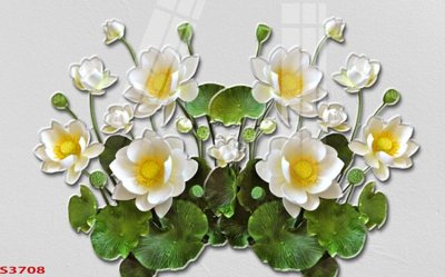 Ảnh gốc Tranh hoa sen cá cửu ngư quần hội S3708 (độ nét cao) in tráng gương