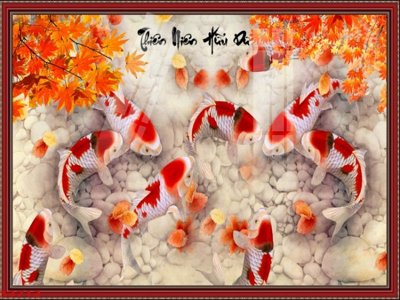 File PSD Tranh hoa sen cá cửu ngư quần hội S3712 (bản gốc) cho nhà in