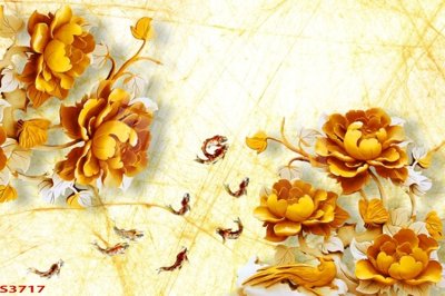 File tranh in mica Tranh hoa sen cá cửu ngư quần hội S3717 (độ phân giải cao)