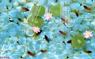 File ảnh Tranh hoa sen cá cửu ngư quần hội S3736 (gốc) in Hiflex