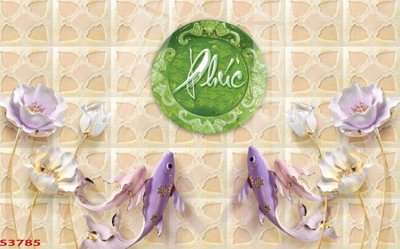 Tải file gốc Tranh hoa sen cá cửu ngư quần hội S3785 (in không vỡ ảnh)