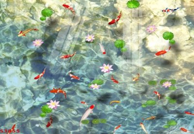 File gốc Tranh hoa sen cá cửu ngư quần hội S3855 (Filetranh.com) Tranh hoa sen cá cửu ngư quần hội S3855