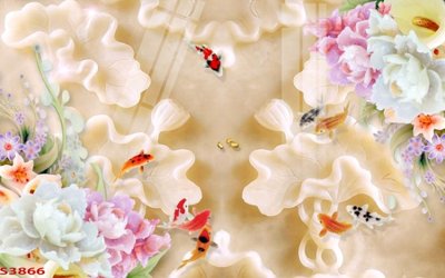 Tải file Tranh hoa sen cá cửu ngư quần hội S3866 (gốc) in trên mọi chất liệu