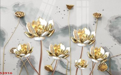 Tải file gốc Tranh hoa sen cá cửu ngư quần hội S3916 (in không vỡ ảnh)