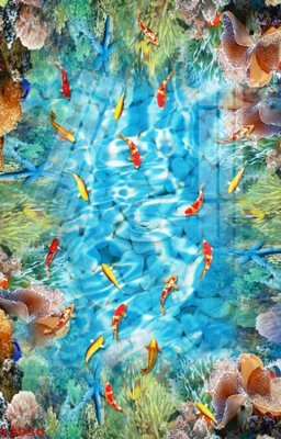 File tranh Tranh hoa sen cá cửu ngư quần hội S3930 (gốc) chủ đề thiên nhiên