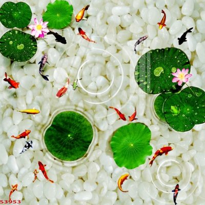 File PSD Tranh hoa sen cá cửu ngư quần hội S3953 (bản gốc) cho nhà in