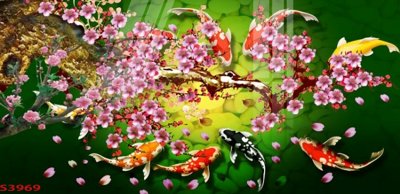 Chi tiết file gốc Tranh hoa sen cá cửu ngư quần hội S3969 (cho in tráng gương)