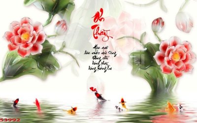 File ảnh gốc Tranh hoa sen cá cửu ngư quần hội S3992 không vỡ nét