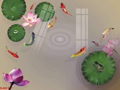 File tranh ảnh gốc Tranh hoa sen cá cửu ngư quần hội S4017 dùng cho in khổ lớn