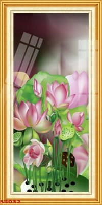 File gốc Tranh hoa sen cá cửu ngư quần hội S4032 (cho in ấn) từ kho Filetranh