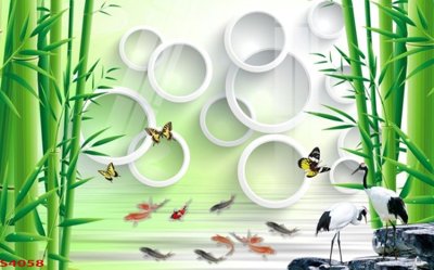 File gốc Tranh hoa sen cá cửu ngư quần hội S4058 (AI/EPS) cho in ấn