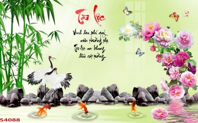 Tải file Tranh hoa sen cá cửu ngư quần hội S4088 (gốc) in trên mọi chất liệu