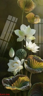 Tải file Tranh hoa sen cá cửu ngư quần hội S4136 (gốc) in ấn ngay lập tức