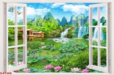 File gốc Tranh hoa sen cá cửu ngư quần hội S4168 (chuẩn CMYK) cho nhà in