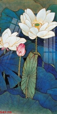 File gốc Tranh hoa sen cá cửu ngư quần hội S4170 (ảnh chi tiết) để in ấn