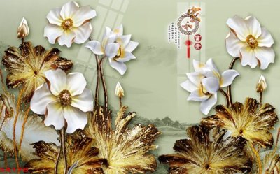 File PSD Tranh hoa sen cá cửu ngư quần hội S4176 (bản gốc) đã tách nền