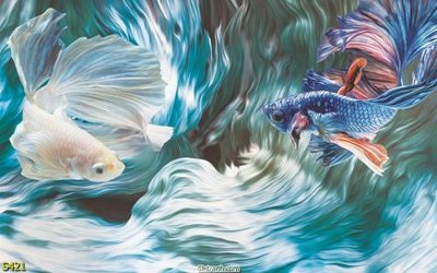 File PSD Tranh cửu ngư quần hội sen cá S421 (gốc) nhiều lớp (multi-layer)