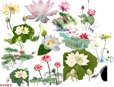 Download file gốc Tranh hoa sen cá cửu ngư quần hội S4223 (in lụa) tranh 3D