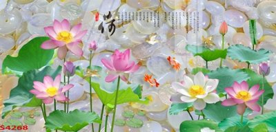 Tải file gốc Tranh hoa sen cá cửu ngư quần hội S4268 (bản PSD) gốc