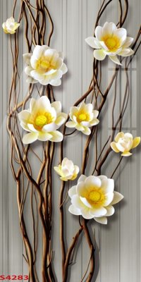 File in mica Tranh hoa sen cá cửu ngư quần hội S4283 (bản gốc) sắc sảo