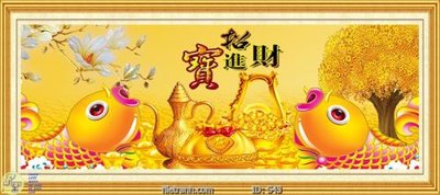 File tranh gốc Tranh cửu ngư quần hội sen cá S43 (sắc nét từng chi tiết)