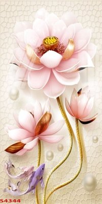 File gốc Tranh hoa sen cá cửu ngư quần hội S4344 (PNG) không nền chất lượng