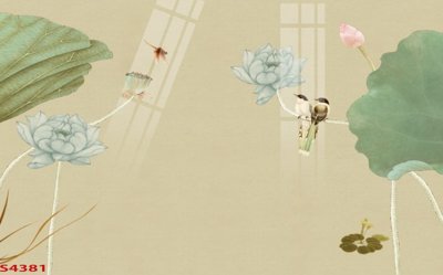 Tệp tin gốc Tranh hoa sen cá cửu ngư quần hội S4381 (dùng cho in ấn) chuyên nghiệp