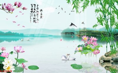 Download file Tranh hoa sen cá cửu ngư quần hội S4394 (gốc) cho xưởng in