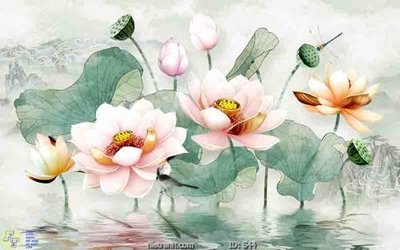 Tải file tranh Tranh cửu ngư quần hội sen cá S44 (gốc) tại Filetranh.com