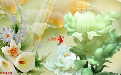 File gốc Tranh hoa sen cá cửu ngư quần hội S4405 (cho in UV) siêu nét