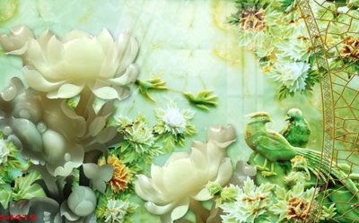 File in trần Tranh hoa sen cá cửu ngư quần hội S4419 (file gốc) xuyên sáng