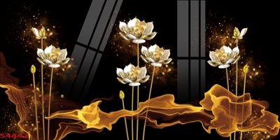 File gốc Tranh hoa sen cá cửu ngư quần hội S4442 (phong cách) cổ điển