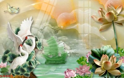 File gốc Tranh hoa sen cá cửu ngư quần hội S4481 (phiên bản chuẩn) để in ấn