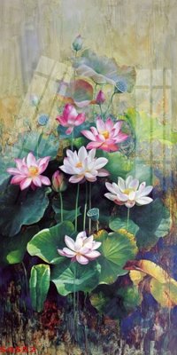 Tải file Tranh hoa sen cá cửu ngư quần hội S4552 (gốc) làm file tranh quảng cáo