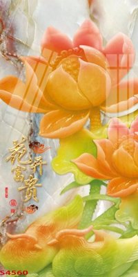 Download file gốc Tranh hoa sen cá cửu ngư quần hội S4560 (in mica) trang trí