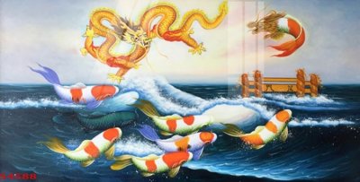 Tệp tin gốc Tranh hoa sen cá cửu ngư quần hội S4588 (dùng cho in) Tranh hoa sen cá cửu ngư quần hội S4588