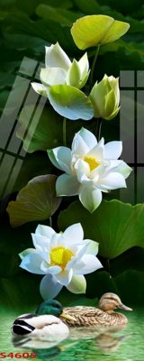 File gốc Tranh hoa sen cá cửu ngư quần hội S4605 (cho in UV) siêu nét