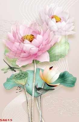 Tải file Tranh hoa sen cá cửu ngư quần hội S4615 (gốc) in ấn ngay lập tức