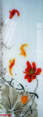 Download file gốc Tranh hoa sen cá cửu ngư quần hội S4619 (in lụa) hoa lá